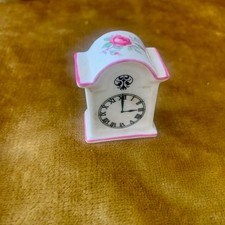 Very Pretty Miniature Crown Staffordshire Vintage Ceramic Clock