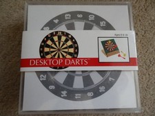 Desk Top Darts - Mini Dart Board - Travel Darts - Wooden Stand - Magnetic Darts