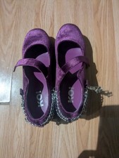Koi Ladies Purple Velvet Wedge Heel Goth Emo Shoes Size 6 UK ONE DEFECT