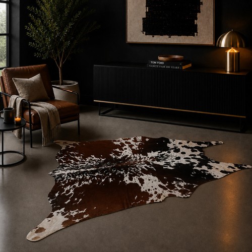 Genuine brown white - white, cowhide