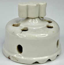 Antique French Traditional White Ceramic Toggle Electric Light Switch