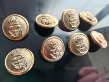 8 Royal Navy brass buttons -