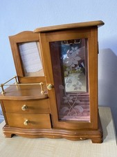 Vintage Musical  Wooden Jewellery Box Large with removable photo frame HTF