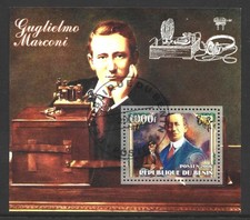 Benin, 2006, Guglielmo Marconi, Radio, CTO Used M/S Sheet #M2826