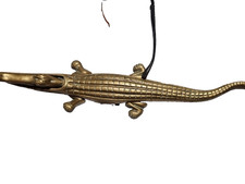 vintage Brass  crocodile Nut Cracker  14.5 Inches used good great in a mancave
