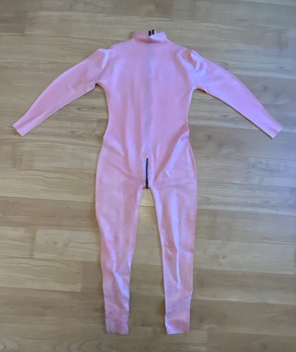 Latex baby pink catsuit - pink, size