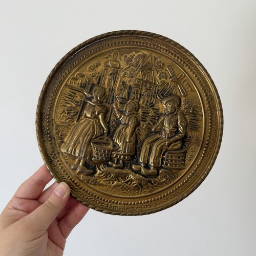 Vintage brass wall plate - brass,