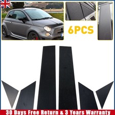 6x Door Post Pillar Trim Sticker Carbon Fibre Auto Car Accessories For Fiat 500