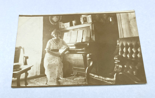 Antique rppc woman upright - woman,