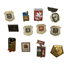 Bundle Job Lot of 12 Russian/USSR/Soviet Pin Badges                          C17