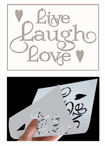 Live laugh stencil love - laugh,