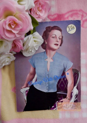 Vintage 1950s lady cardigan - vintage,
