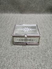 Mirrored trinket box hinged lid cute on dressing table for your bits n bobs