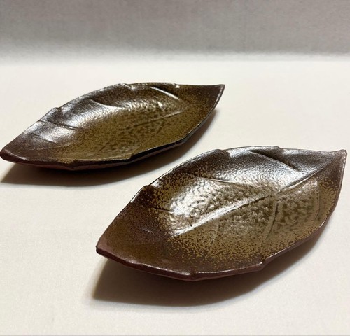 Bizen ware leaf plates - bizen,