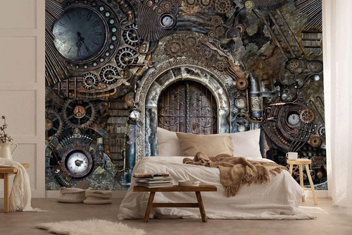 Steampunk door art - door,