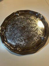 MCM Silver Plated  Round Tray