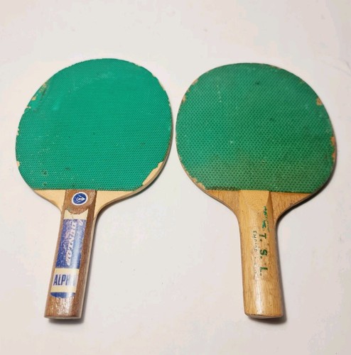 Pair vintage worn ping pong - of,