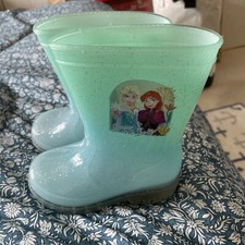 Disney Frozen Kids Unisex Light Up Sole Wellington Boots Size UK 5 New