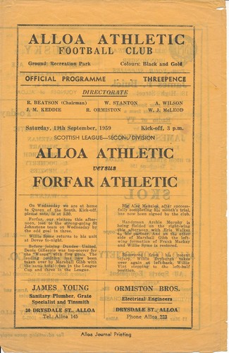 Alloa athletic forfar - alloa,