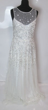 Monsoon Bridal Ladies Ivory Sequins And Lace Wedding Dress UK Size 12 With Tags