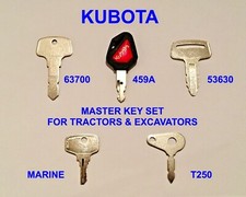 KUBOTA 5 Key Master Plant Set Tractors & Excavators 459A T250 53630 63700 CC 