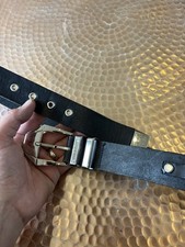 Versace  Made In Italy  Black  Leather Belt In Size 36 “ Waist
