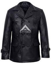 GERMAN Mens Pea Coat BLACK