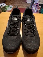 Skechers Ladies Size Uk8 Lite Weight Memory Foam Trainers Black With Sparkles