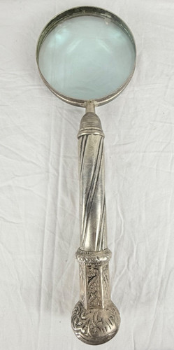 Magnifying glass carved silver - magnifying,
