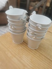Mini Buckets X 12, Colour White. Table Decoration Idea.. Helium Balloon Holder.