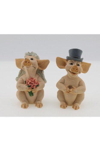 Pigtails pig figurines wedding - pig,