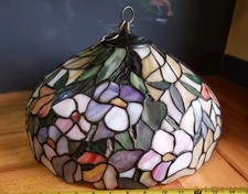 Tiffany style 42 cm Stained Glass Shade flower purple pink for  Pendant/Ceiling 