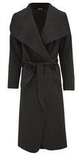 Women's Long Duster Jacket French Belted Trench Waterfall Coat Ladies Italian 