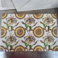 Victorian Antique Lily and sunflower tiles