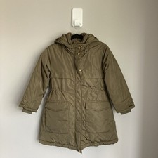 Next Girls Parka Coat Age 8 Years Green Quilted Hooded Jacket Padded