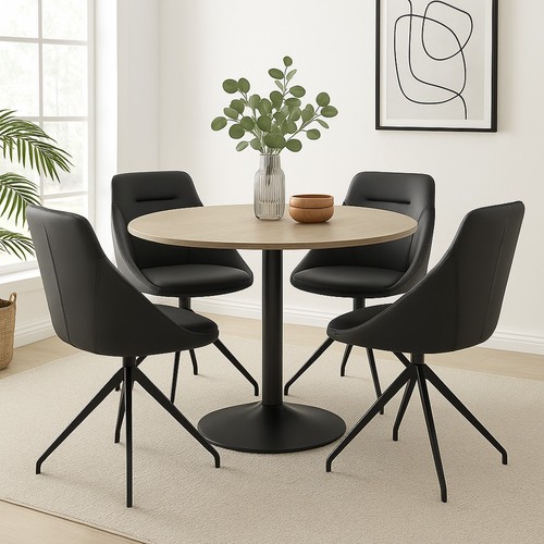Faux leather swivel dining - leather,