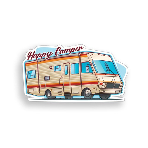 Happy camper travel trailer - camper,