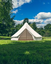 4M Spacious Bell Tent with Tripod Frame -  PVC Groundsheet & 100% Cotton Canv...
