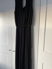 Warehouse Black Stretch Maxi Dress, Sleeveless Size 12 Excellent Condition