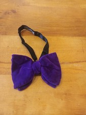 Bow Tie Vintage Velvet Mens Big Bowtie 1970s DANDY CRUISER PURPLE