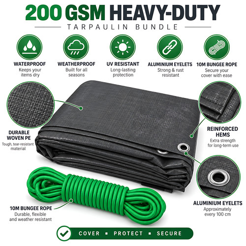 Heavy duty tarpaulin 200 gsm - 200,