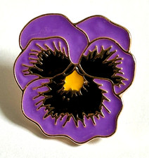 Poppies Day Purple Flower Pin