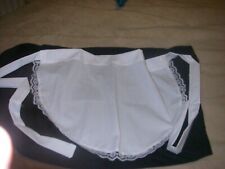 WHITE WAIST APRON - ADULTS 50'S STYLE / FRENCH MAID PINNY - Lace Trimmed