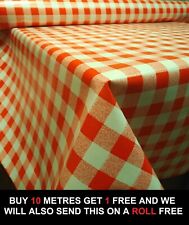 High Quality Red White Gingham Square Tablecloth Wipe Vinyl OilCloth PVC Fabric