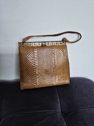 Snakeskin handbag leather - snakeskin,