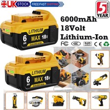 2 Pack 6.0Ah For DeWalt 18V