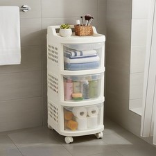 3 Drawers Plastic Drawer Storage Organizer Rack Rolling Cart Cabinet with Wheels