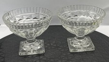 Pair of Footed Crystal Cut