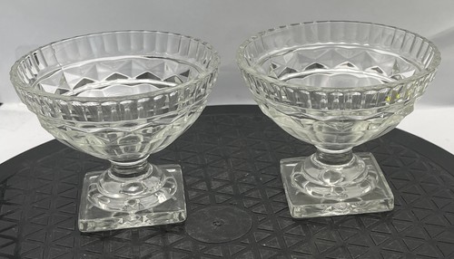 Pair footed crystal cut - of,