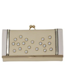 Embossed Pearls Details Clutch